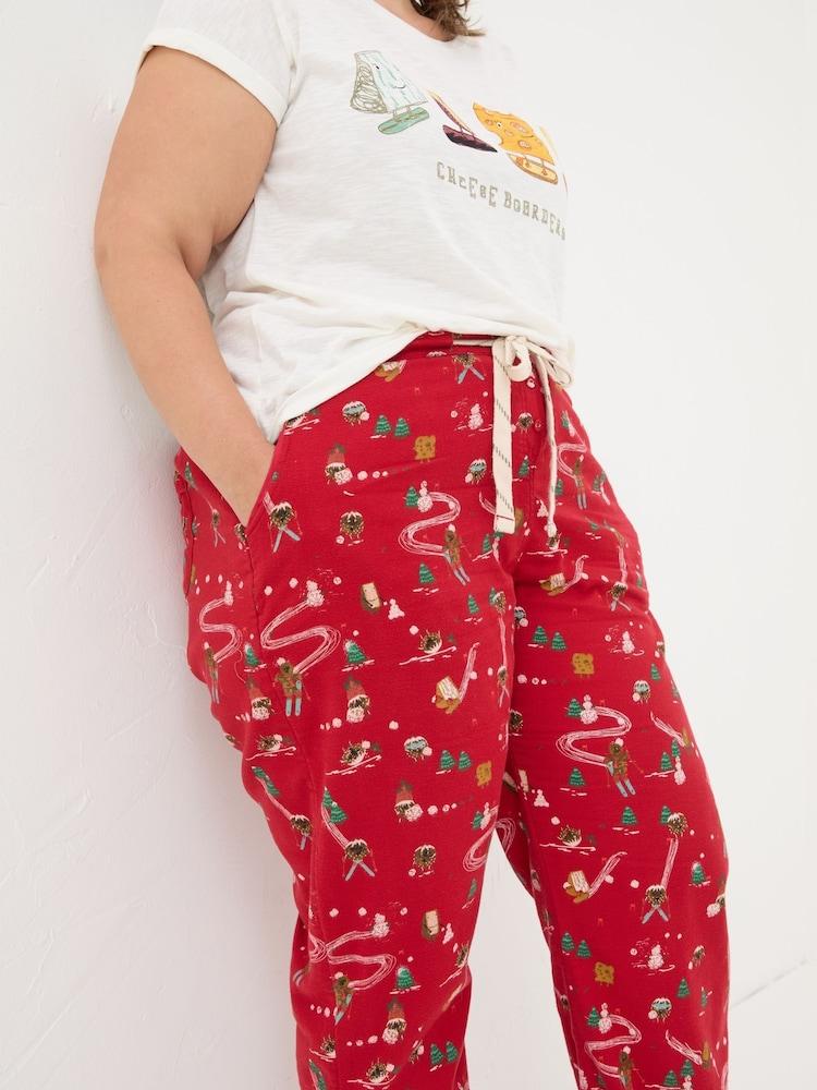 fat face Christmas Eva Red Food Pyjama Bottoms