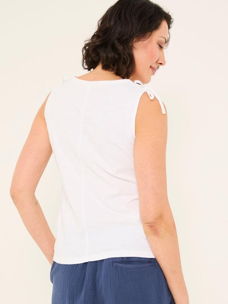 Fat Face Claudia White Stripe Jersey Tank