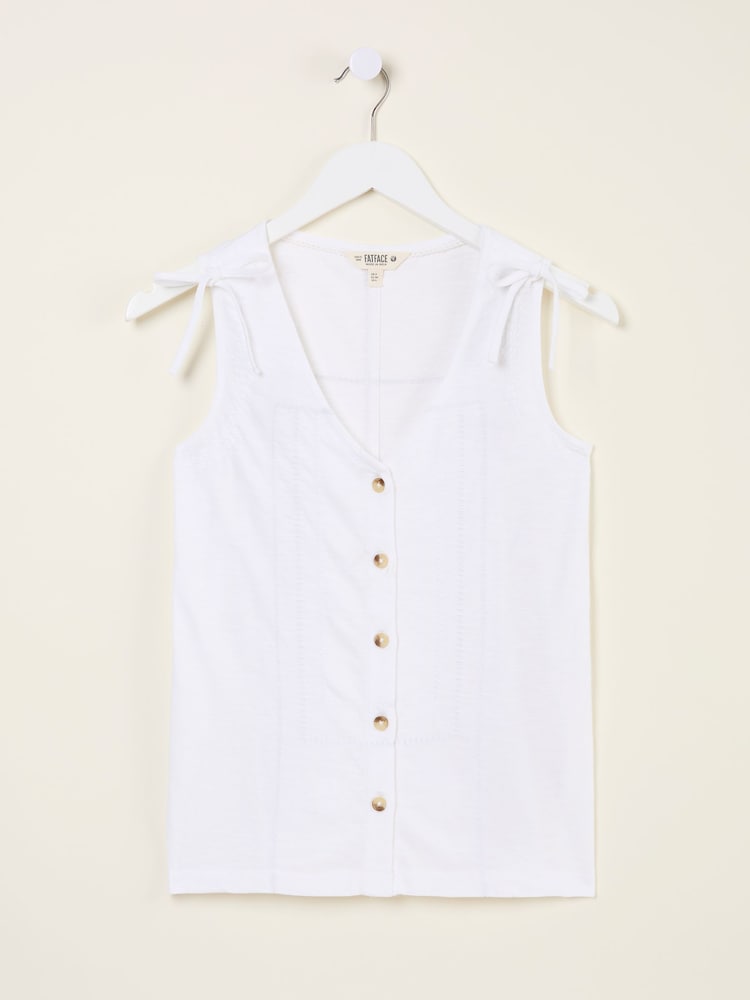 fat face Claudia White Stripe Jersey Tank