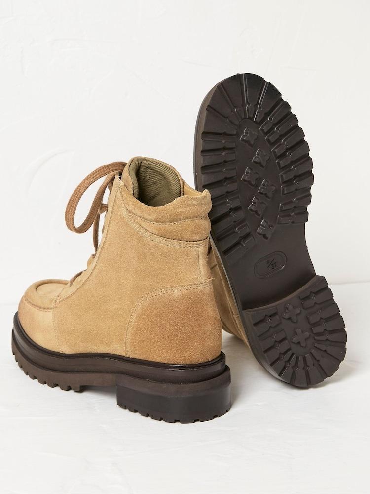 Fat Face Clover Brown Suede Apron Ankle Boots
