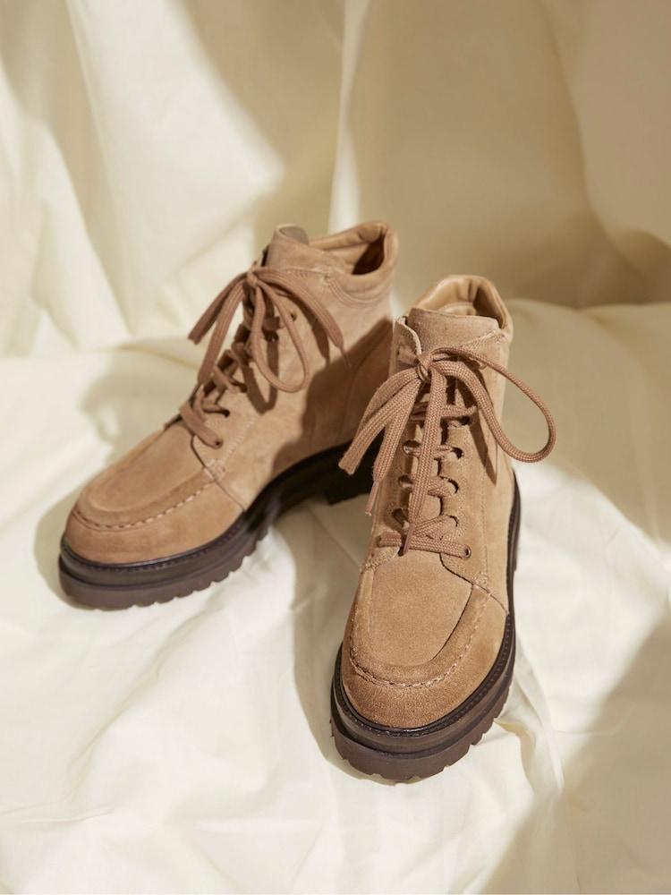 fat face Clover Brown Suede Apron Ankle Boots