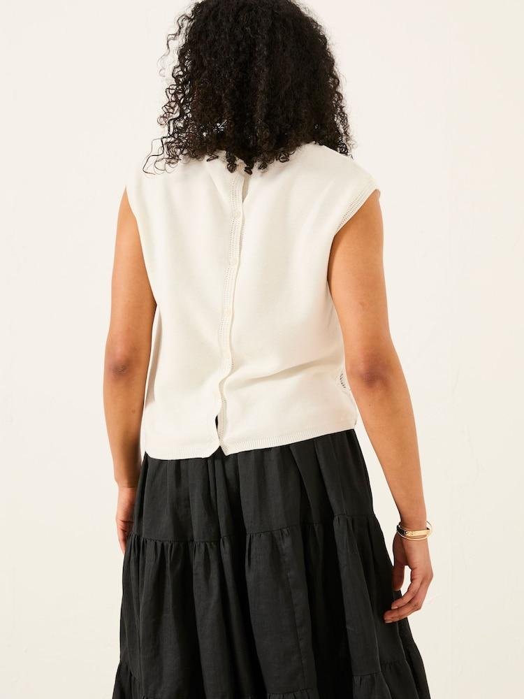 Fat Face Clover Ivory Crochet Top