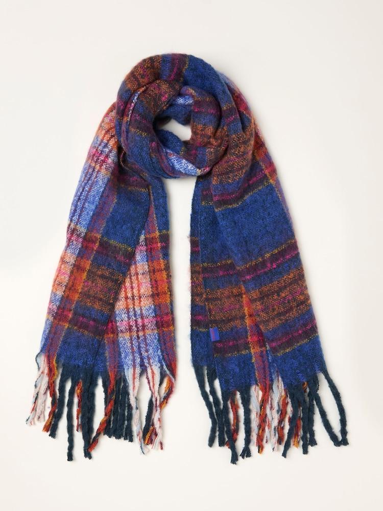 Fat Face Cobalt Blue Jazz Check Scarf