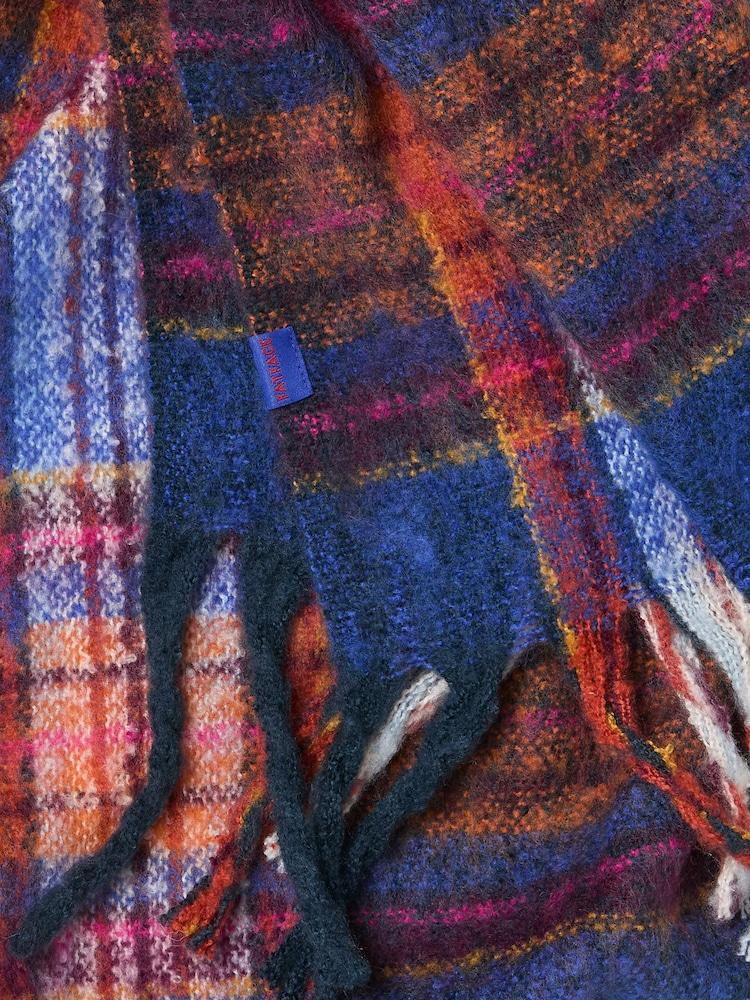 fat face Cobalt Blue Jazz Check Scarf