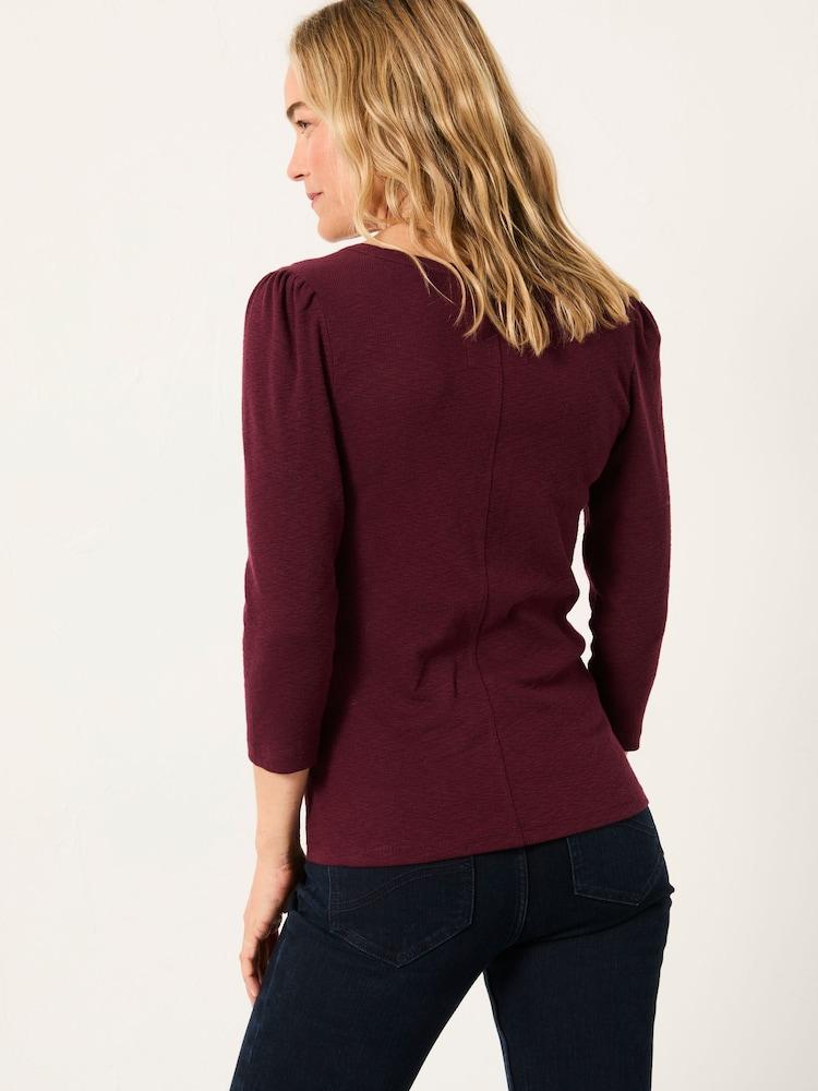 Fat Face Connie Burgundy Henley Top