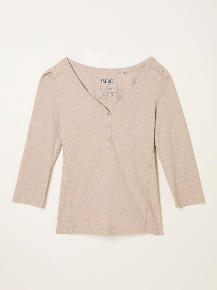 fat face Connie Ecru Henley Top