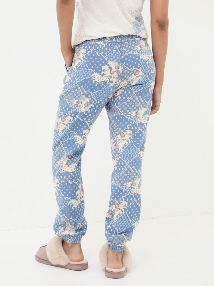 Fat Face Cora Blue Horse Pyjama Bottoms