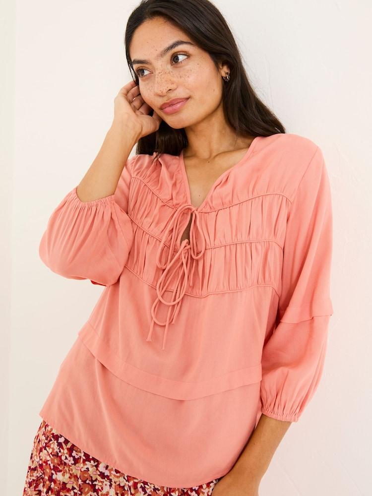 Fat Face Coral Pink Cece Blouse