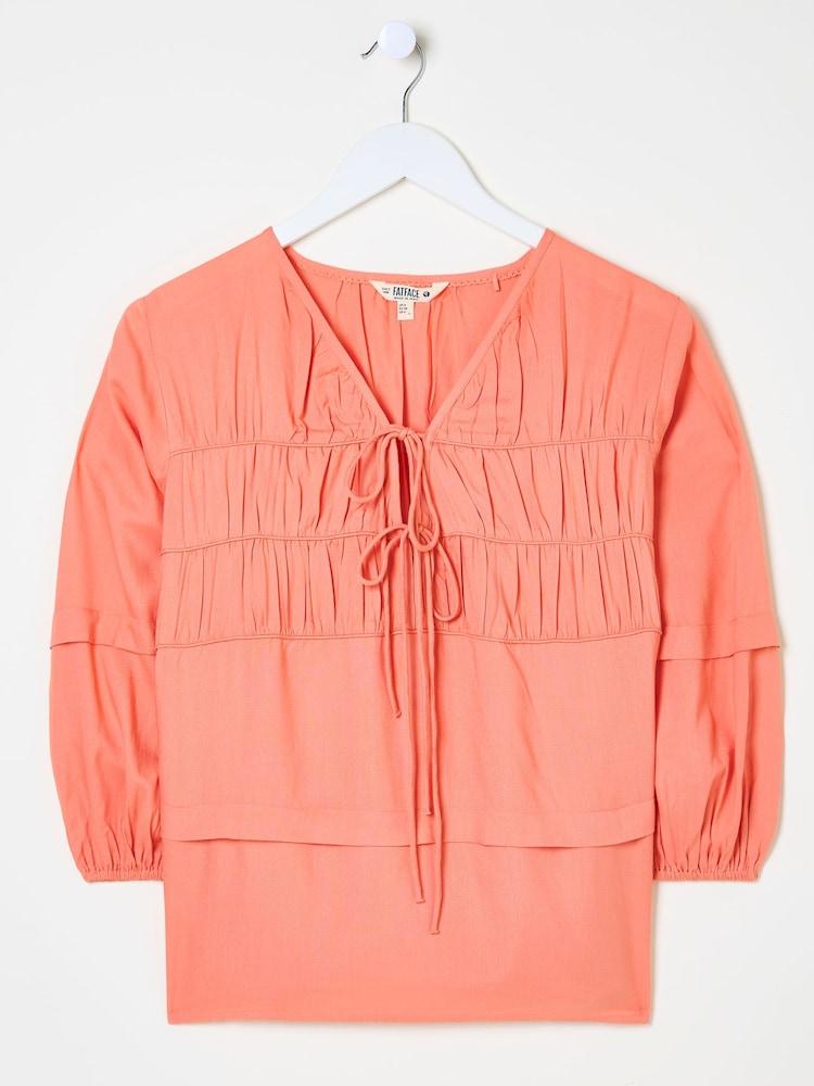 fat face Coral Pink Cece Blouse