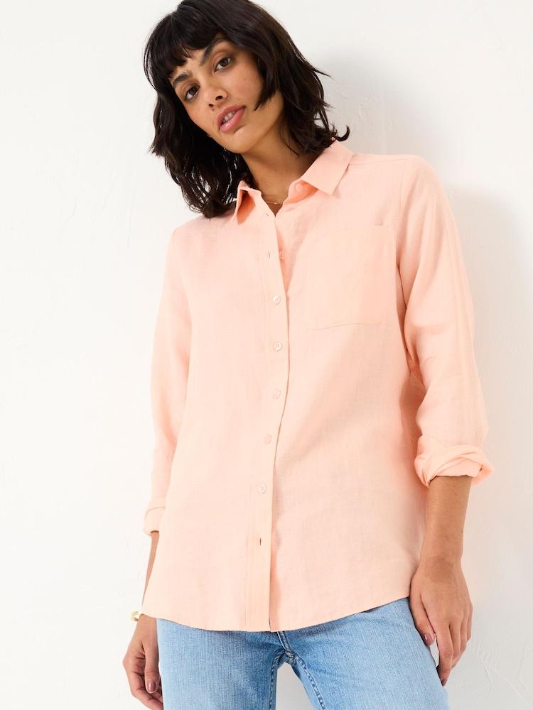 Fat Face Coral Pink Olivia Linen Shirt