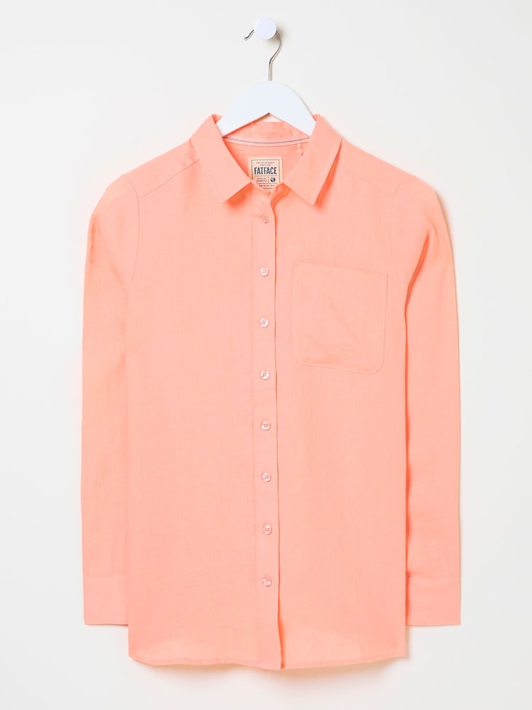 fat face Coral Pink Olivia Linen Shirt