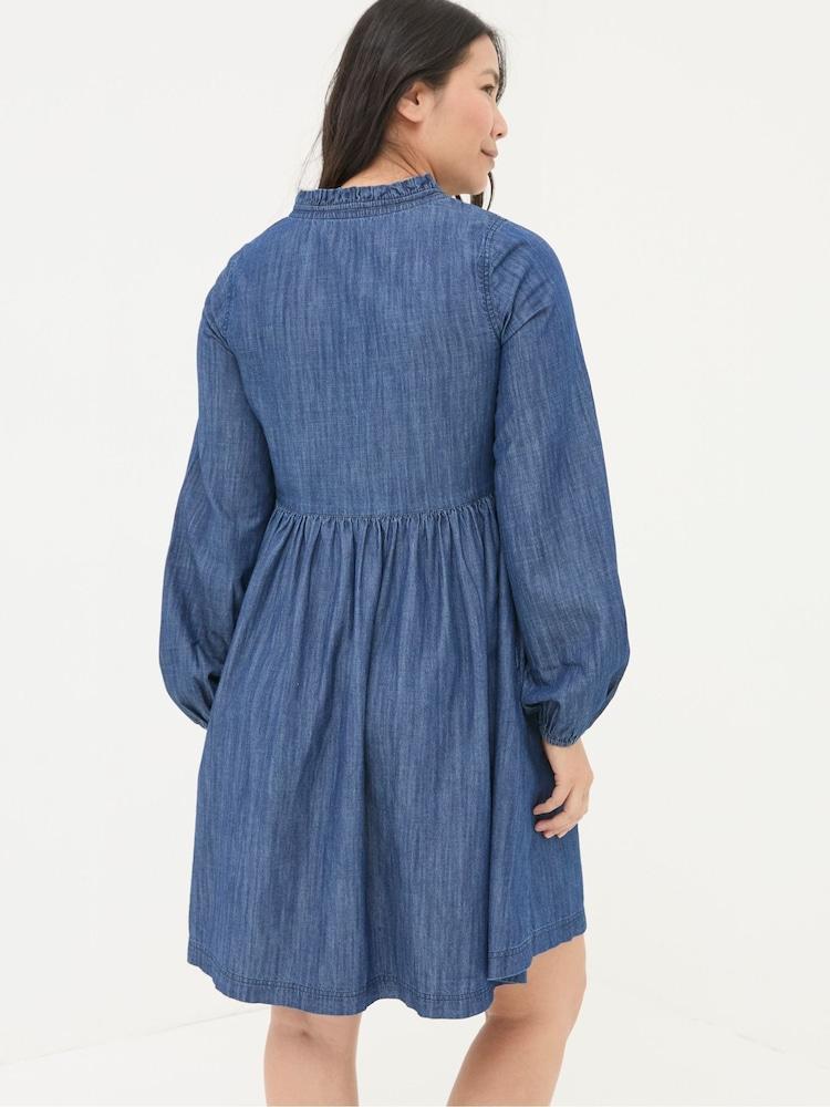 Fat Face Corrie Blue Denim Dress