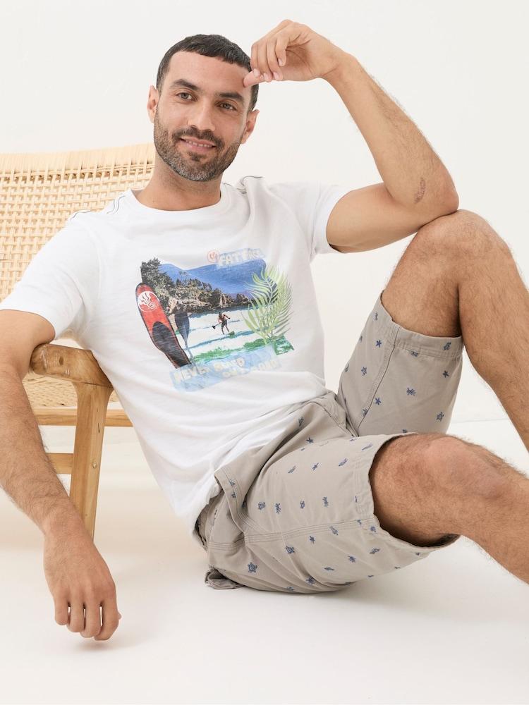 Fat Face Cove Grey Turtle Flat Front Shorts