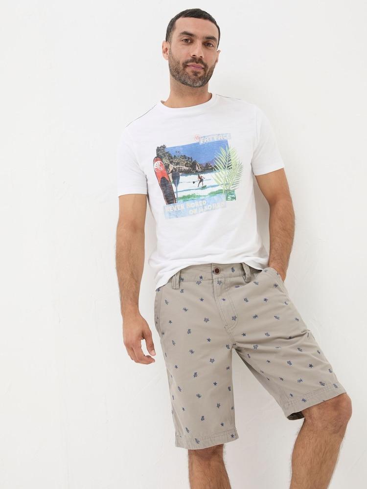 Fat Face Cove Grey Turtle Flat Front Shorts