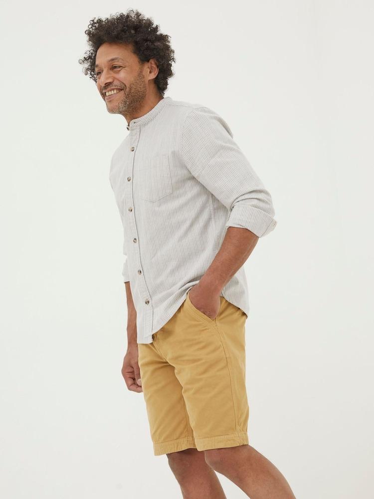 Fat Face Cove Yellow Flat Front Shorts