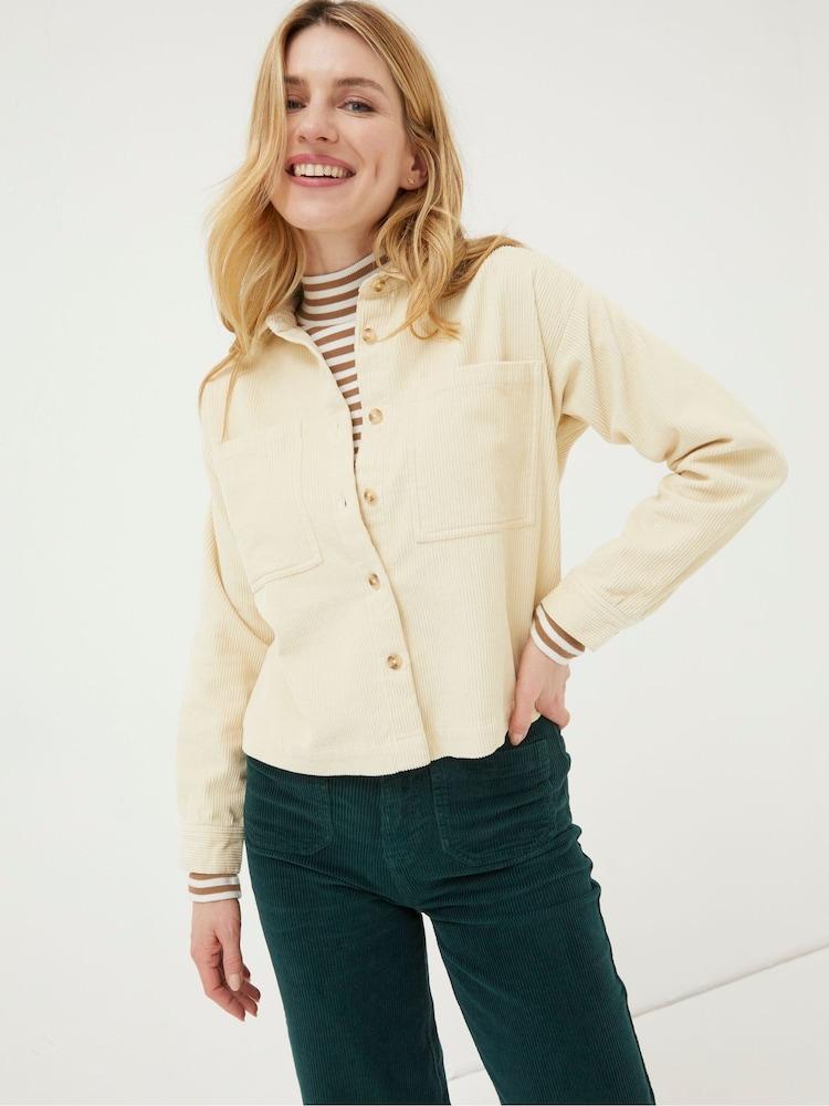 Fat Face Cream Combe Relaxed Cord Shirt