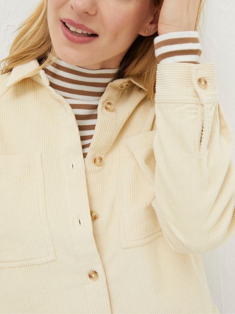 fat face Cream Combe Relaxed Cord Shirt