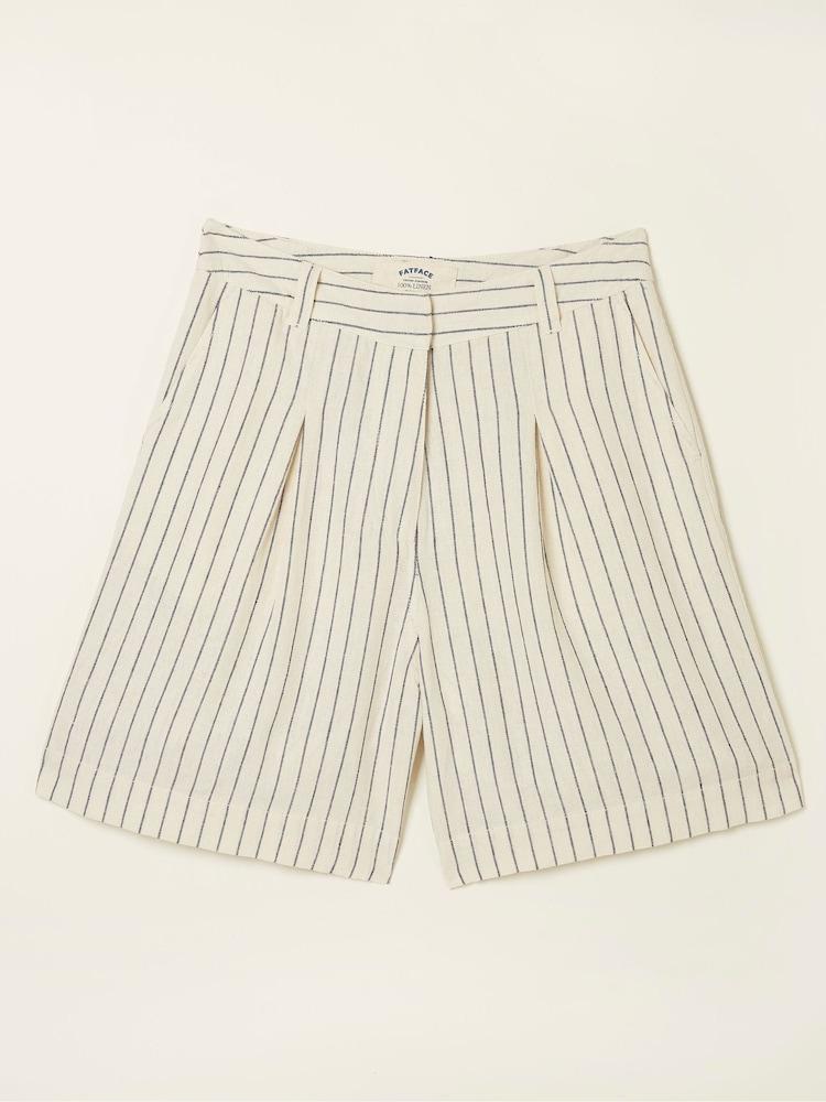 fat face Cream Deal A-Line Stripe Linen Shorts
