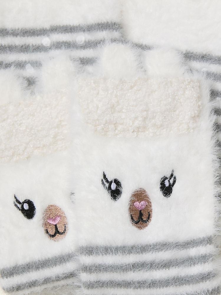 fat face Cream Fluffy Llama Socks