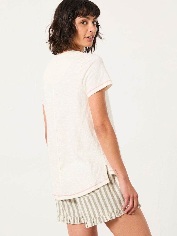 Fat Face Cream Scenic Graphic T Shirt