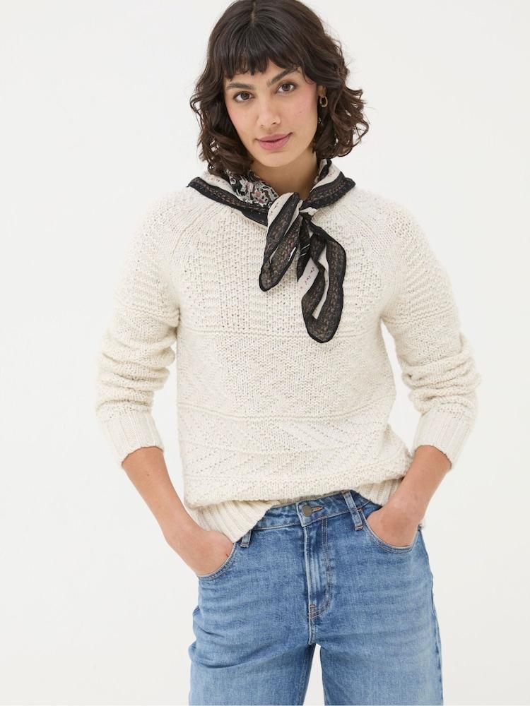 Fat Face Cream Texture Cable Jumper
