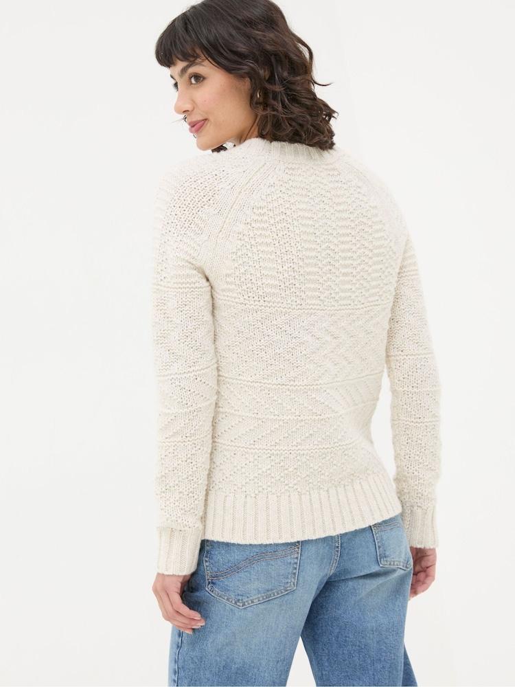 Fat Face Cream Texture Cable Jumper