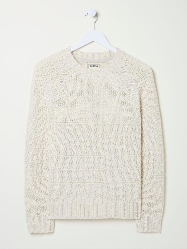 fat face Cream Texture Cable Jumper