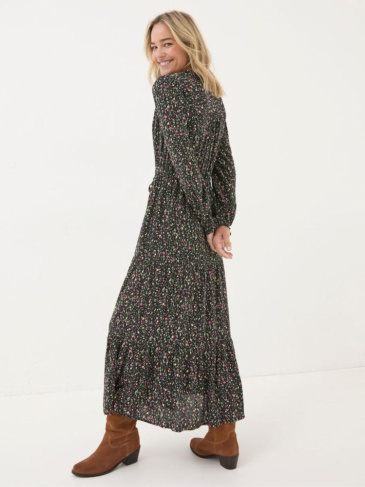 Fat Face Dahlia Black Ditsy Maxi Dress