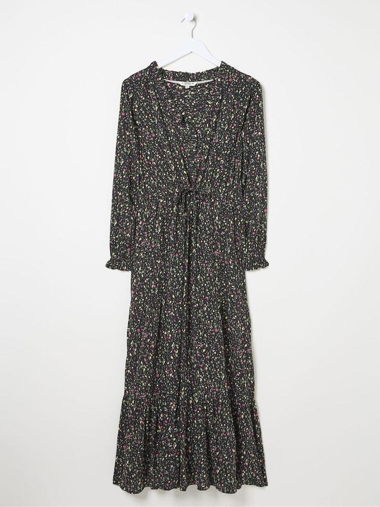 fat face Dahlia Black Ditsy Maxi Dress