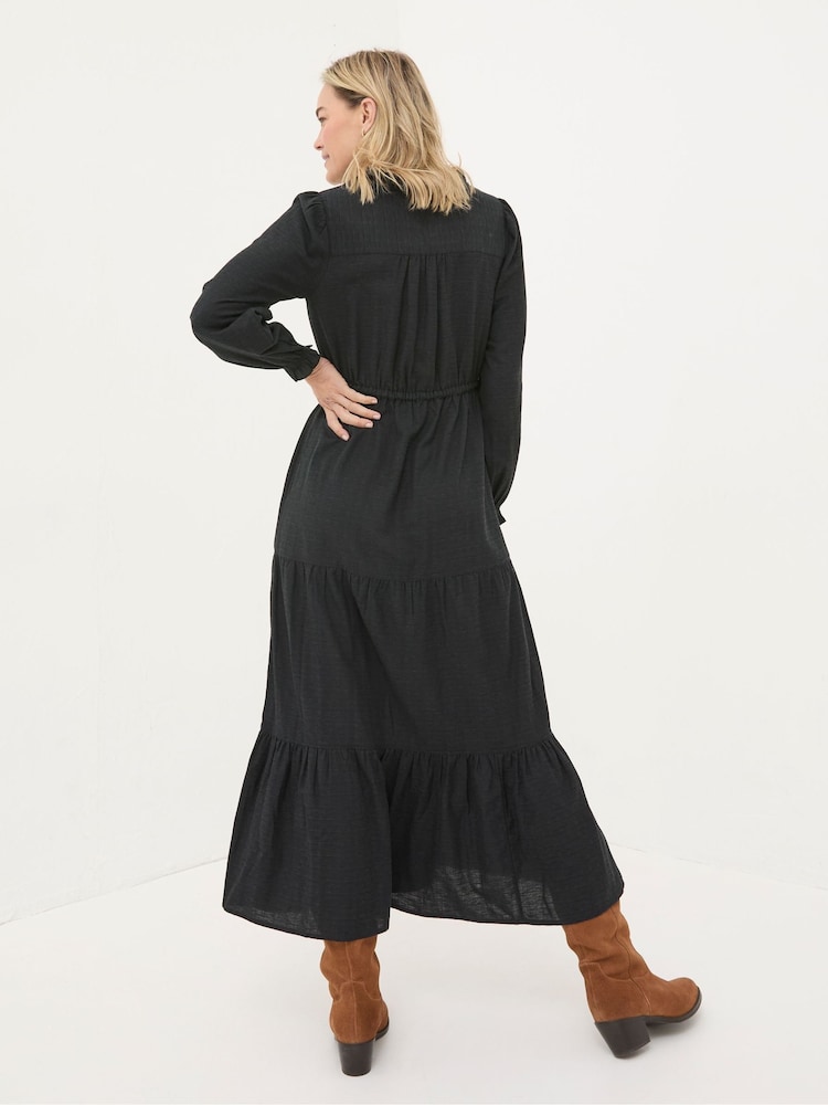 Fat Face Dahlia Black Maxi Dress