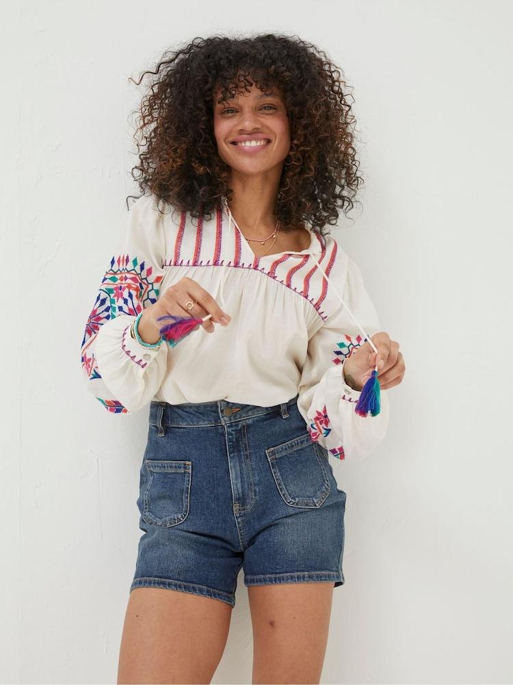 Fat Face Dark Blue Paige Denim Shorts