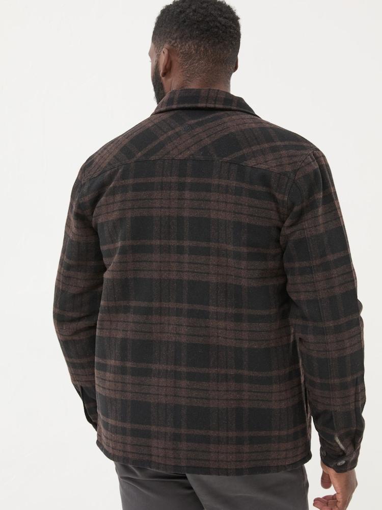 Fat Face Dark Brown Fjord Check Overshirt