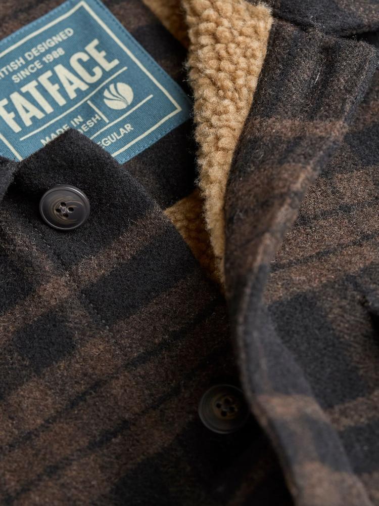 fat face Dark Brown Fjord Check Overshirt