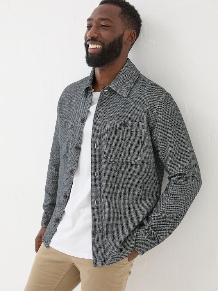 Fat Face Dark Grey Long Sleeve Blyth Plain Shirt