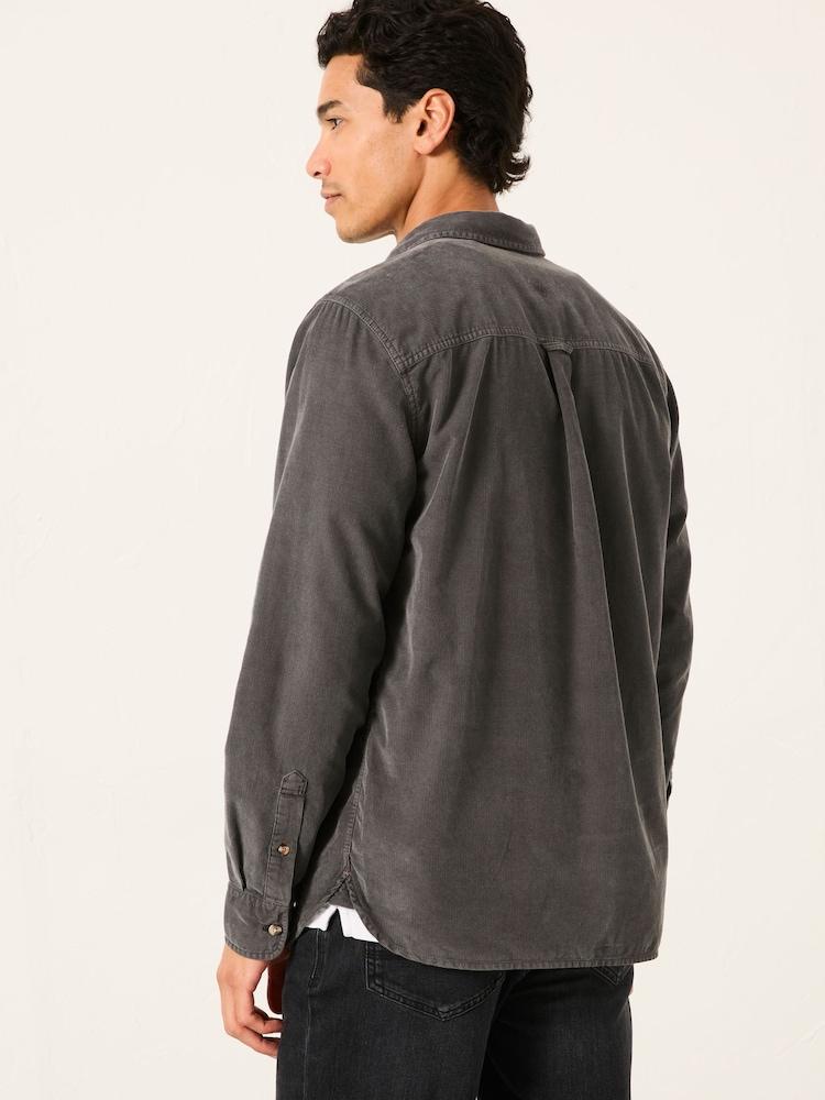 Fat Face Dark Grey Long Sleeve Cord Shirt