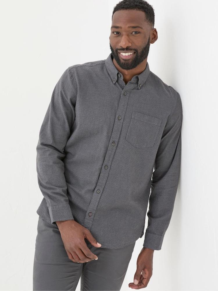 Fat Face Dark Grey Tadlow Puppytooth Shirt