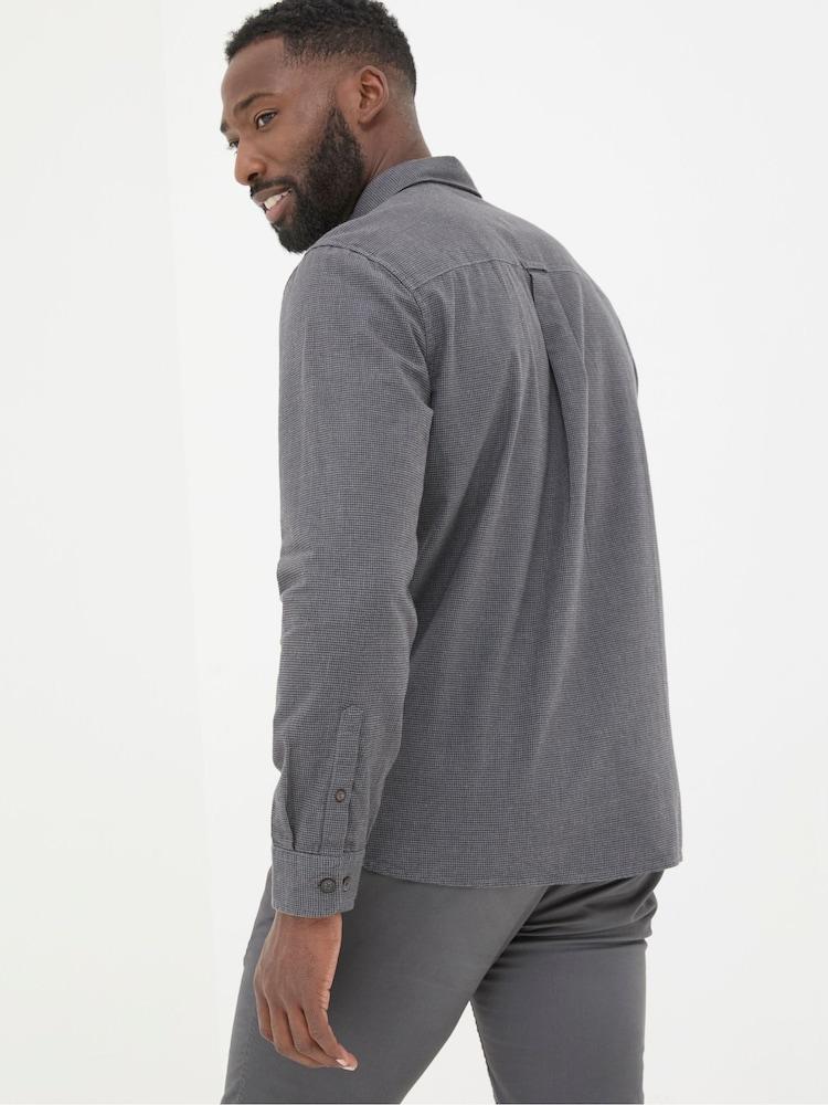 Fat Face Dark Grey Tadlow Puppytooth Shirt