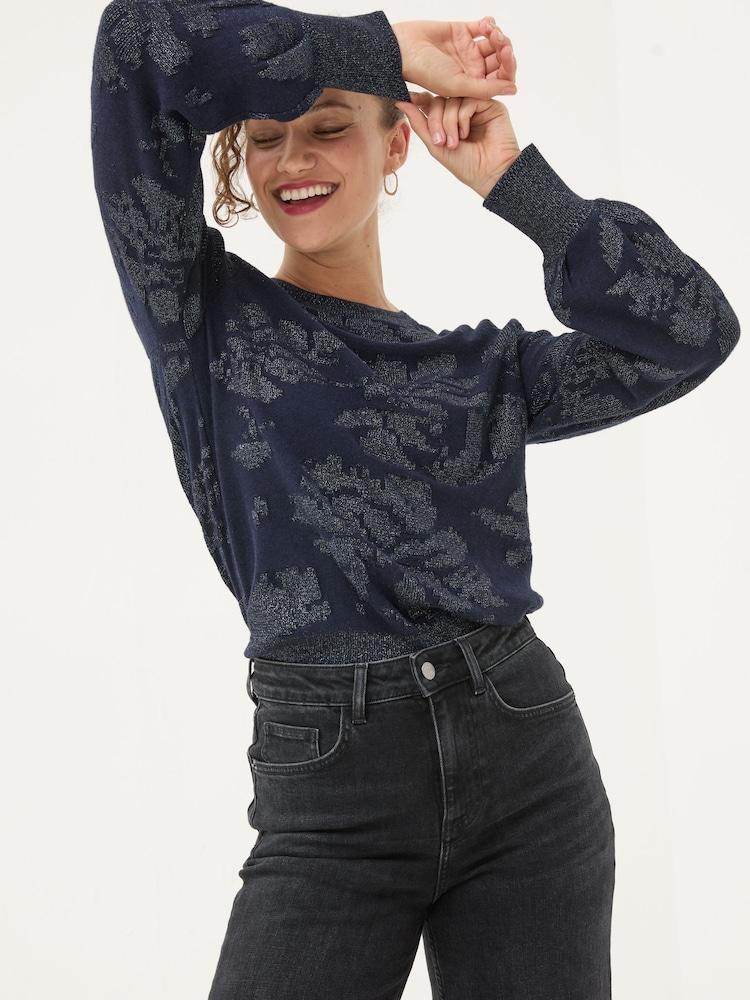 Fat Face Dark Navy Dark Skies Jacquard Jumper