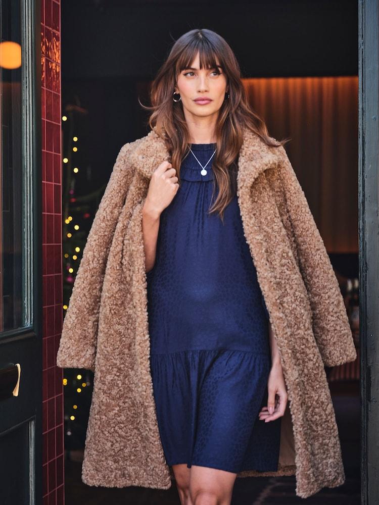 Fat Face Dark Navy Mika Jacquard Dress