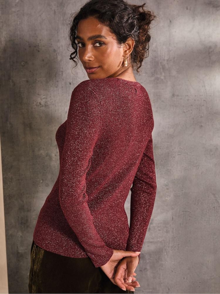Fat Face Dark Red Corine Cardigan