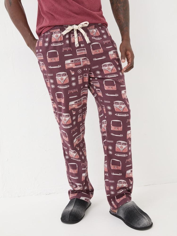 Fat Face Dark Red VW Print Pyjama Bottoms