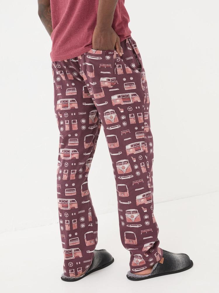 Fat Face Dark Red VW Print Pyjama Bottoms