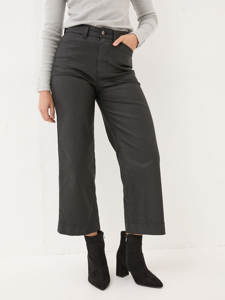 Fat Face Dark Skies Keswick Black Coated Trousers