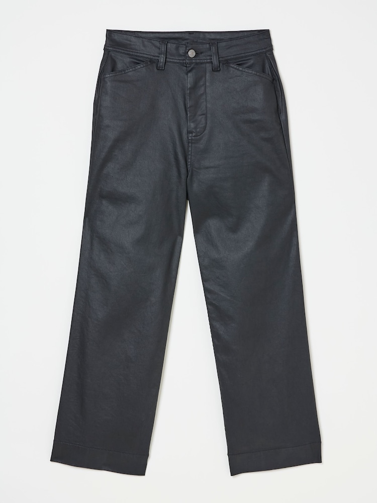 fat face Dark Skies Keswick Black Coated Trousers
