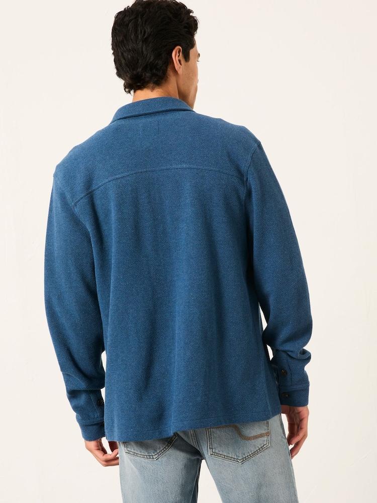 Fat Face Dark Teal Blue Waffle Shirt