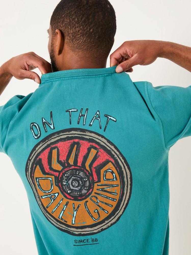 Fat Face Dark Teal Daily Grind T-Shirt