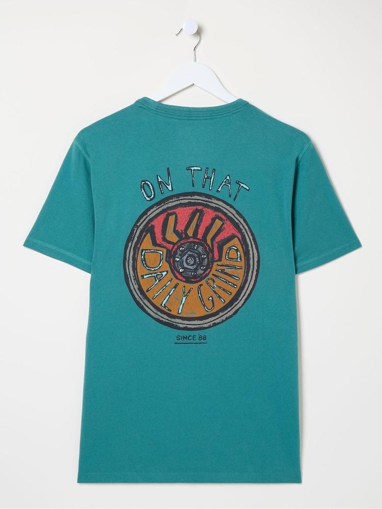 fat face Dark Teal Daily Grind T-Shirt
