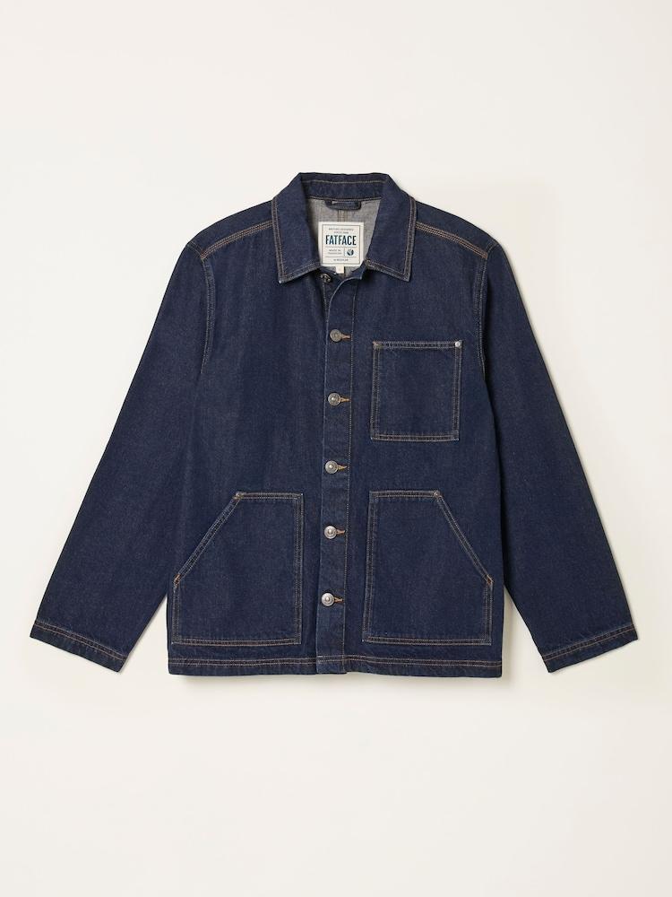 fat face Dark Vintage Blue Denim Worker Jacket