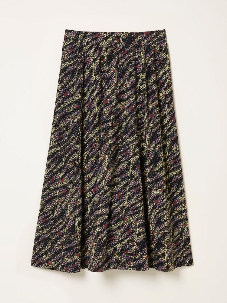 fat face Delith Black Sketchy Texture Midi Skirt