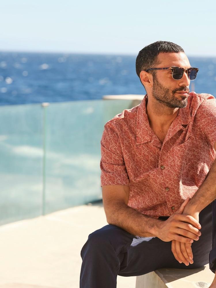 Fat Face Dempsey Red Leaf Print Shirt